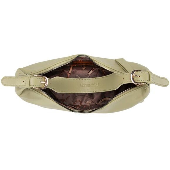 Medium Vegan Leather Hobo Shoulder Bag Chic Minimal Spacious Organized - Picture 5 of 7